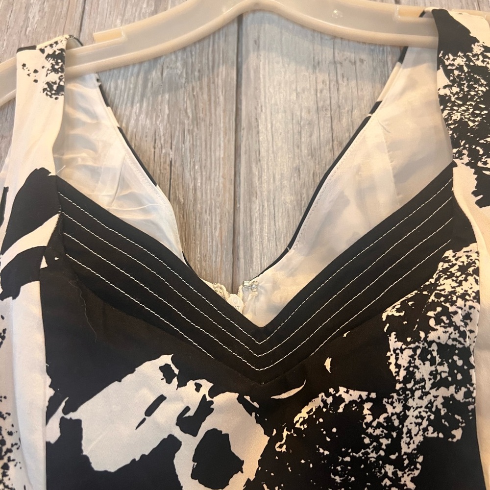Nine West Black and White Floral Dress - Picture 4 of 8